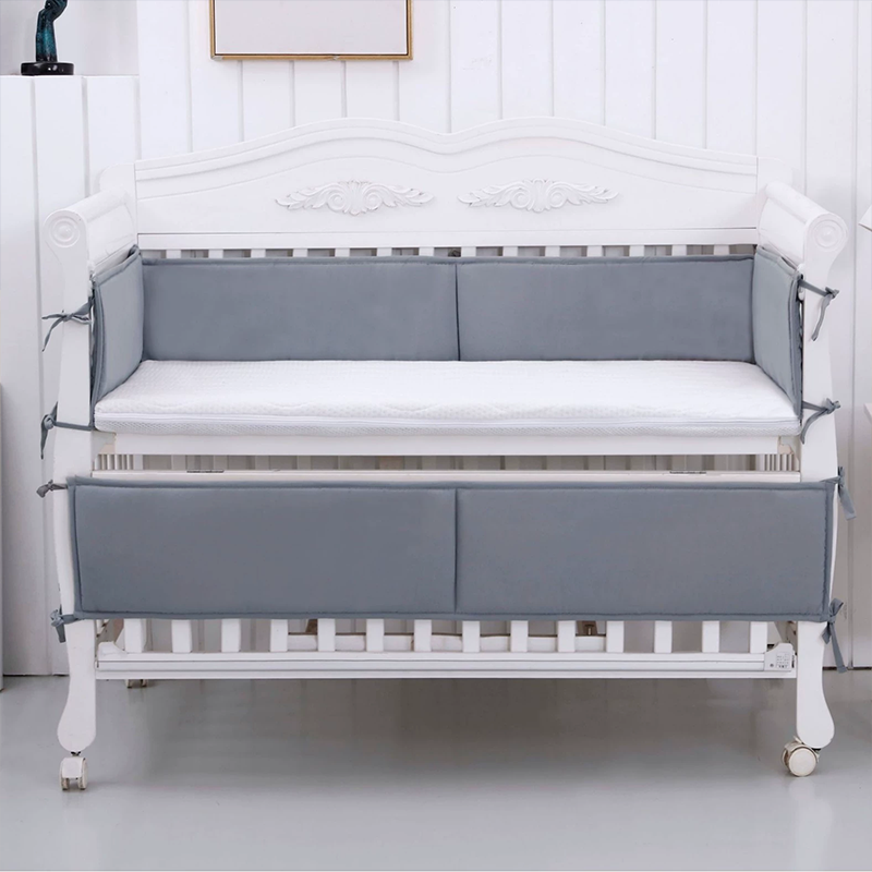 4 Pieces Set of Breathable Crib Liner for Baby Crib