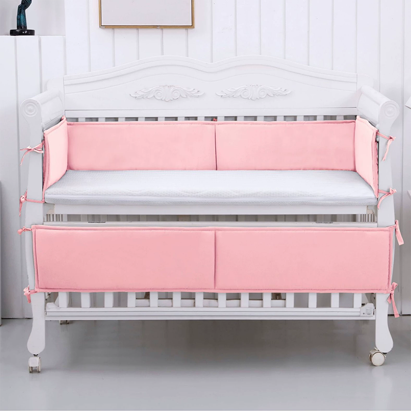 4 Pieces Set of Breathable Crib Liner for Baby Crib