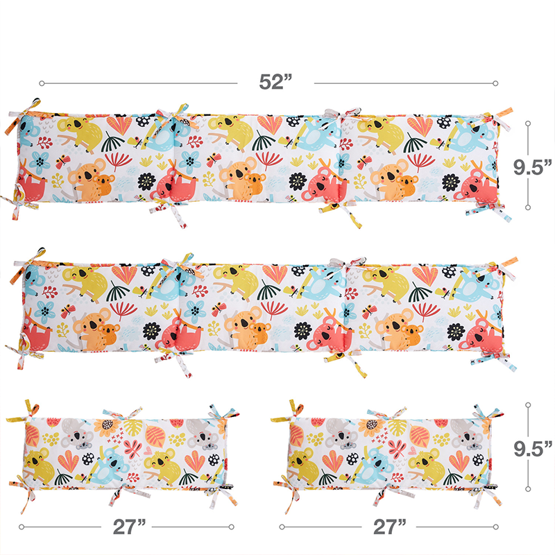 4 Pieces Set of Breathable Crib Liner for Baby Crib