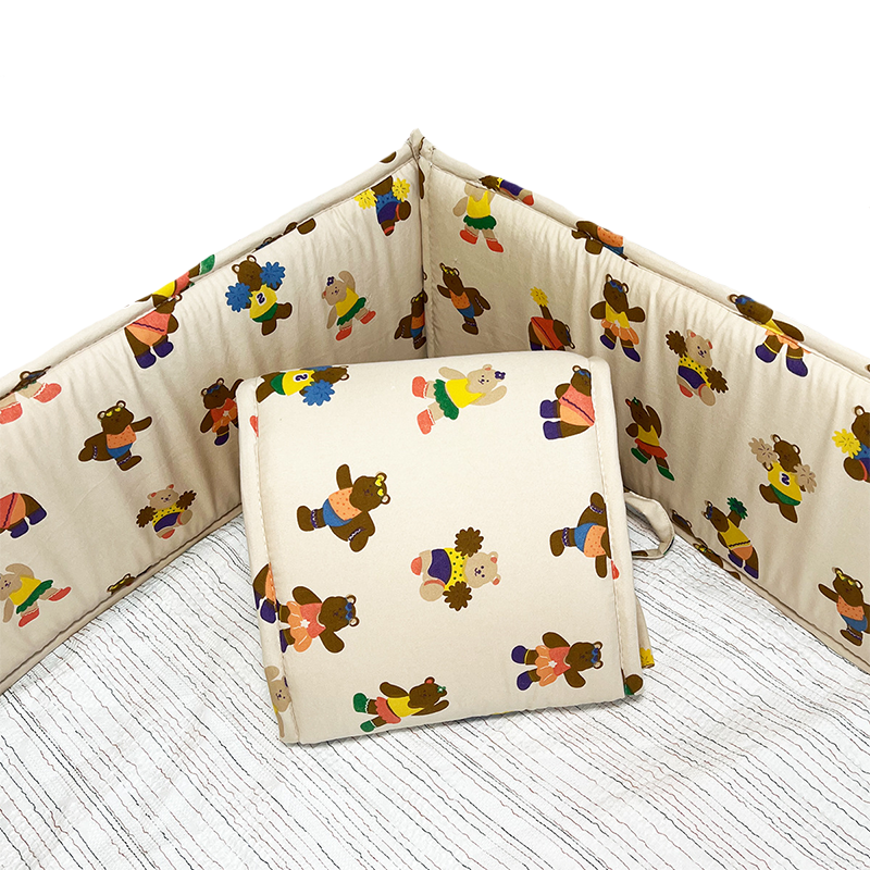 4 Pieces Set of Breathable Crib Liner for Baby Crib