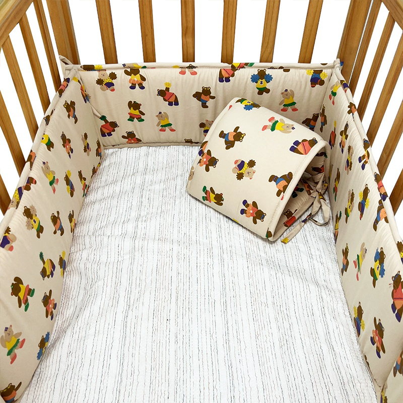 4 Pieces Set of Breathable Crib Liner for Baby Crib