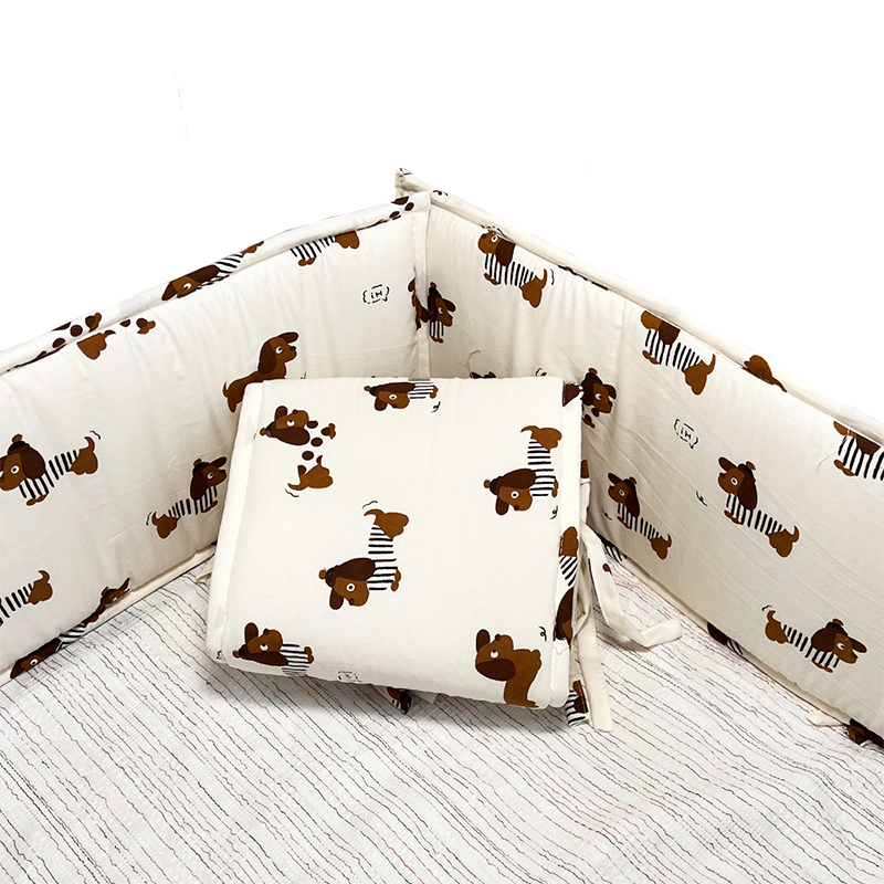 4 Pieces Set of Breathable Crib Liner for Baby Crib