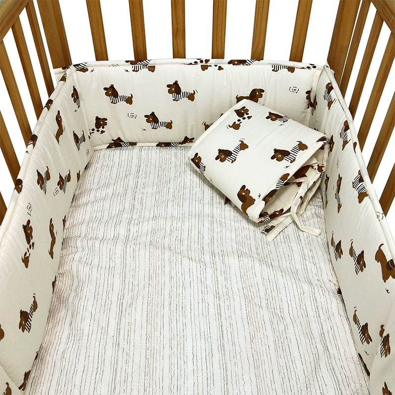 4 Pieces Set of Breathable Crib Liner for Baby Crib