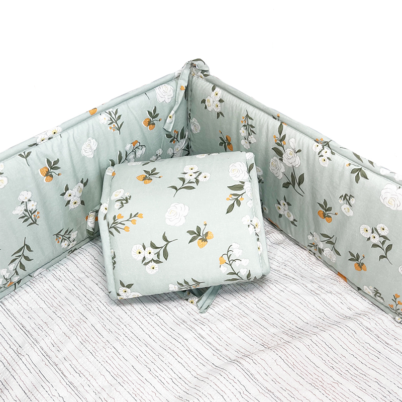4 Pieces Set of Breathable Crib Liner for Baby Crib