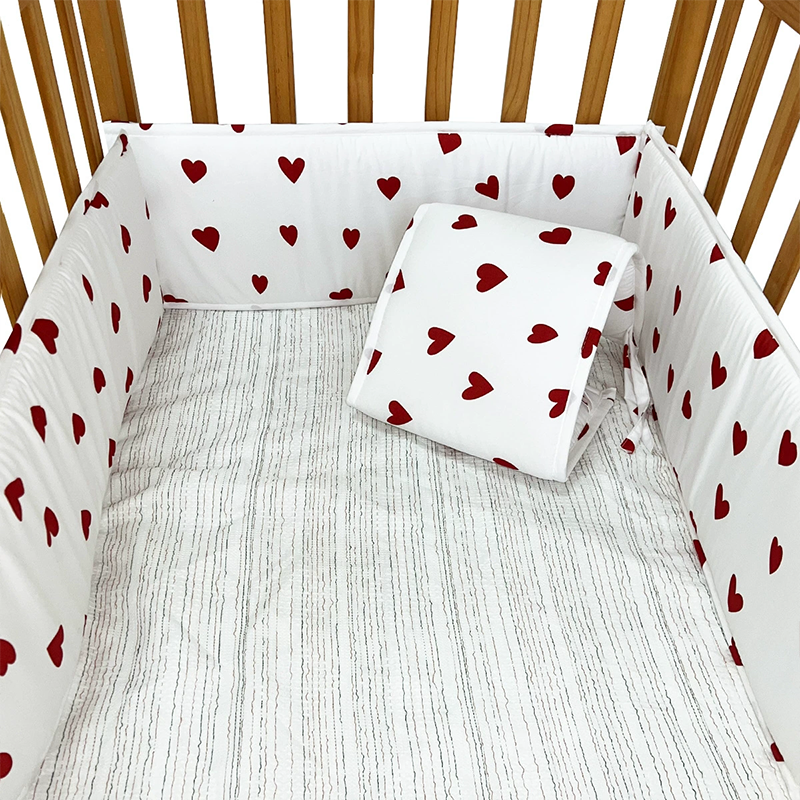 4 Pieces Set of Breathable Crib Liner for Baby Crib