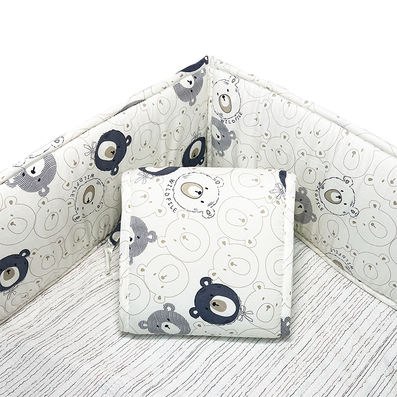 4 Pieces Set of Breathable Crib Liner for Baby Crib
