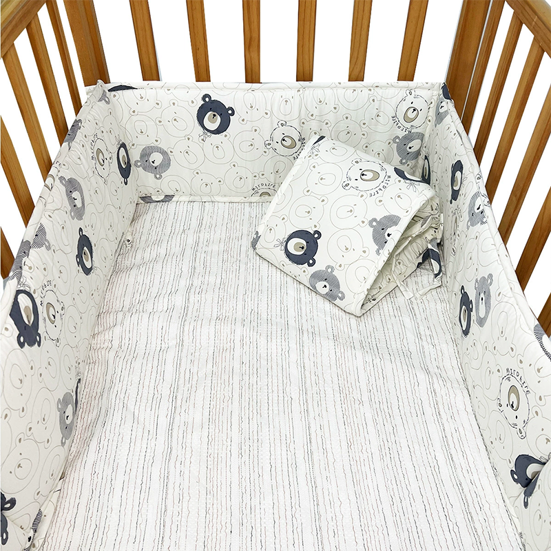4 Pieces Set of Breathable Crib Liner for Baby Crib