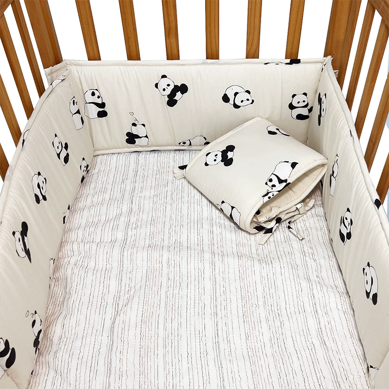 4 Pieces Set of Breathable Crib Liner for Baby Crib