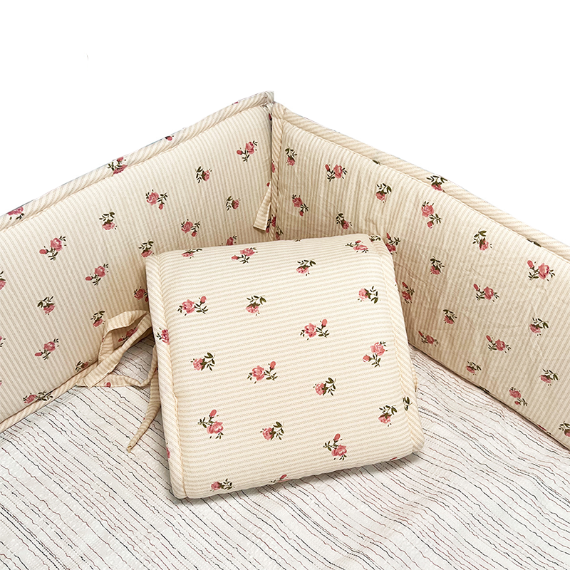 4 Pieces Set of Breathable Crib Liner for Baby Crib