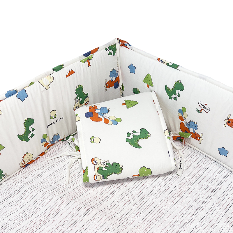 4 Pieces Set of Breathable Crib Liner for Baby Crib