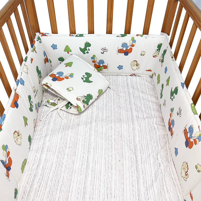 4 Pieces Set of Breathable Crib Liner for Baby Crib