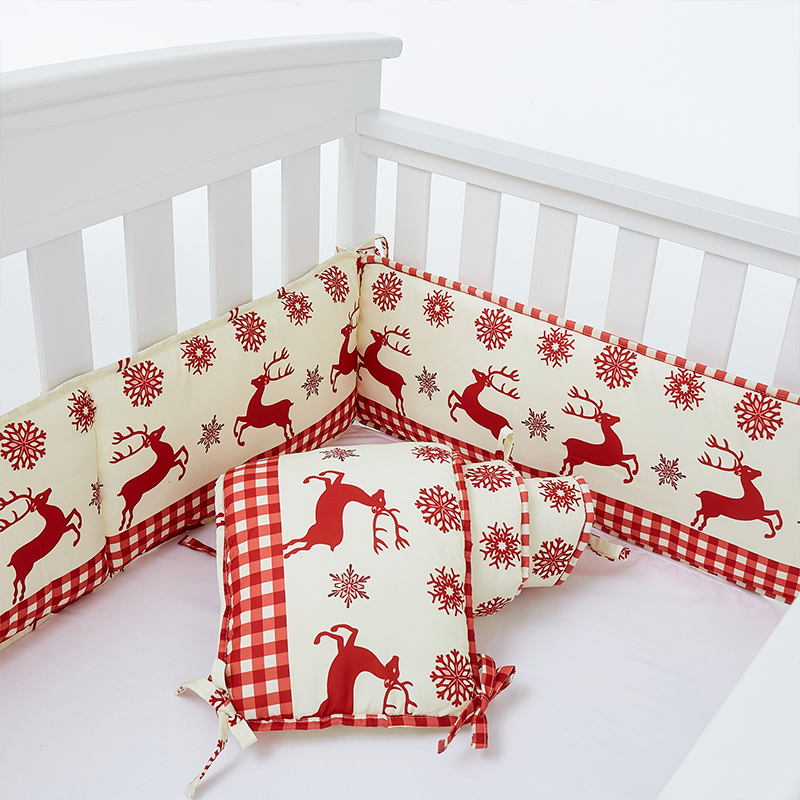 4 Pieces Set of Breathable Crib Liner for Baby Crib