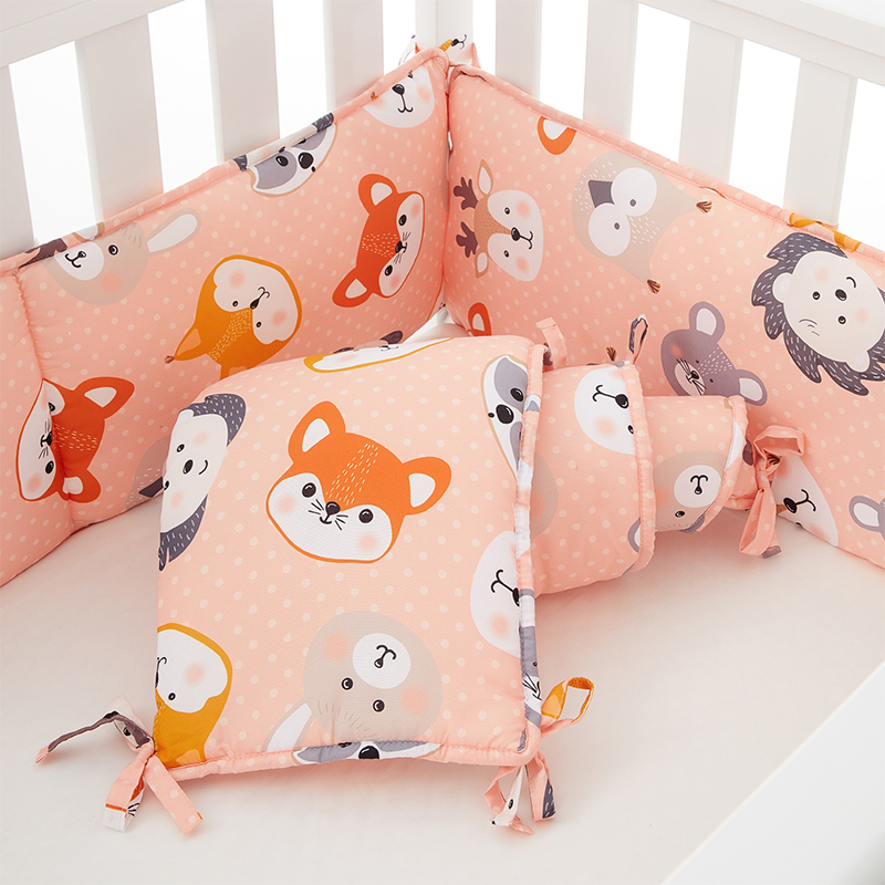 4 Pieces Set of Breathable Crib Liner for Baby Crib