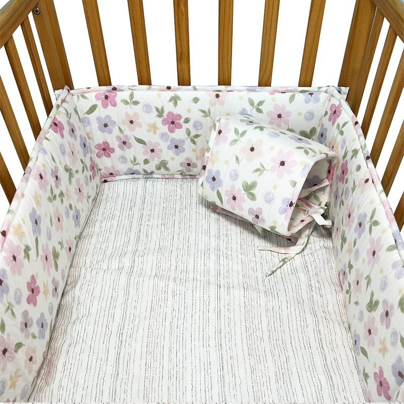 4 Pieces Set of Breathable Crib Liner for Baby Crib