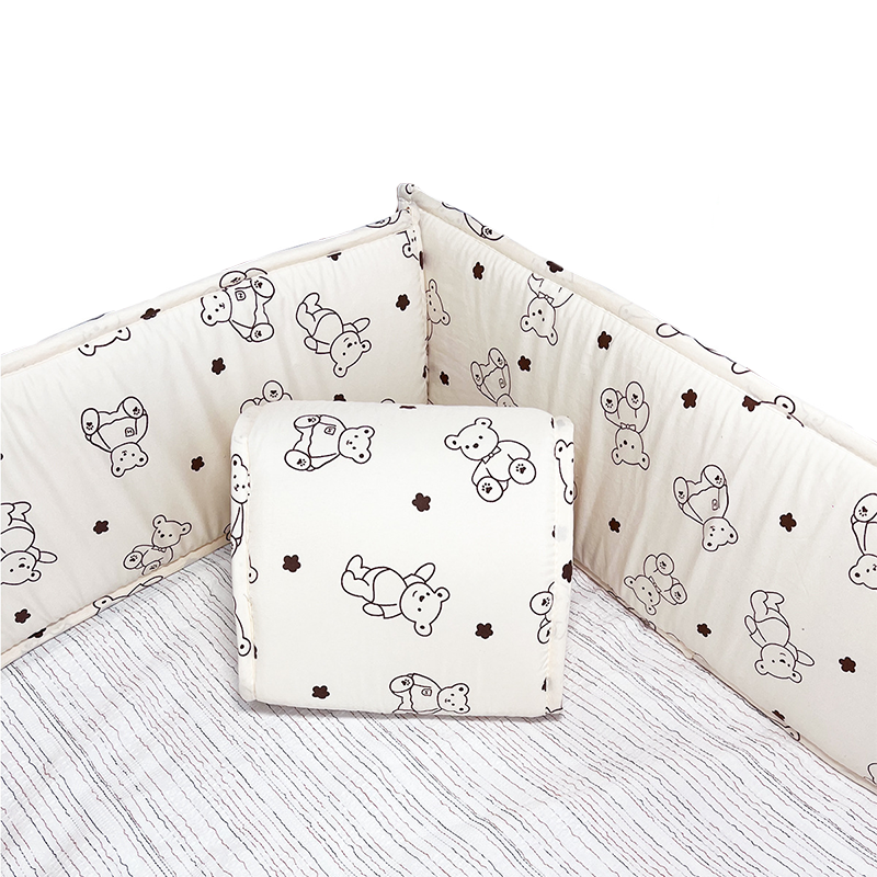 4 Pieces Set of Breathable Crib Liner for Baby Crib