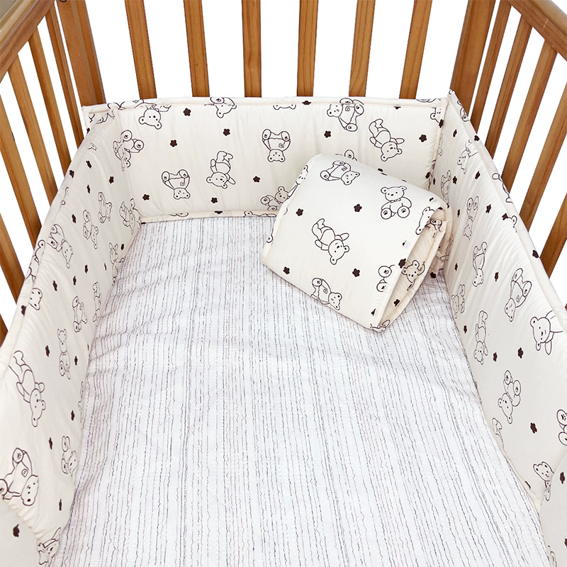 4 Pieces Set of Breathable Crib Liner for Baby Crib