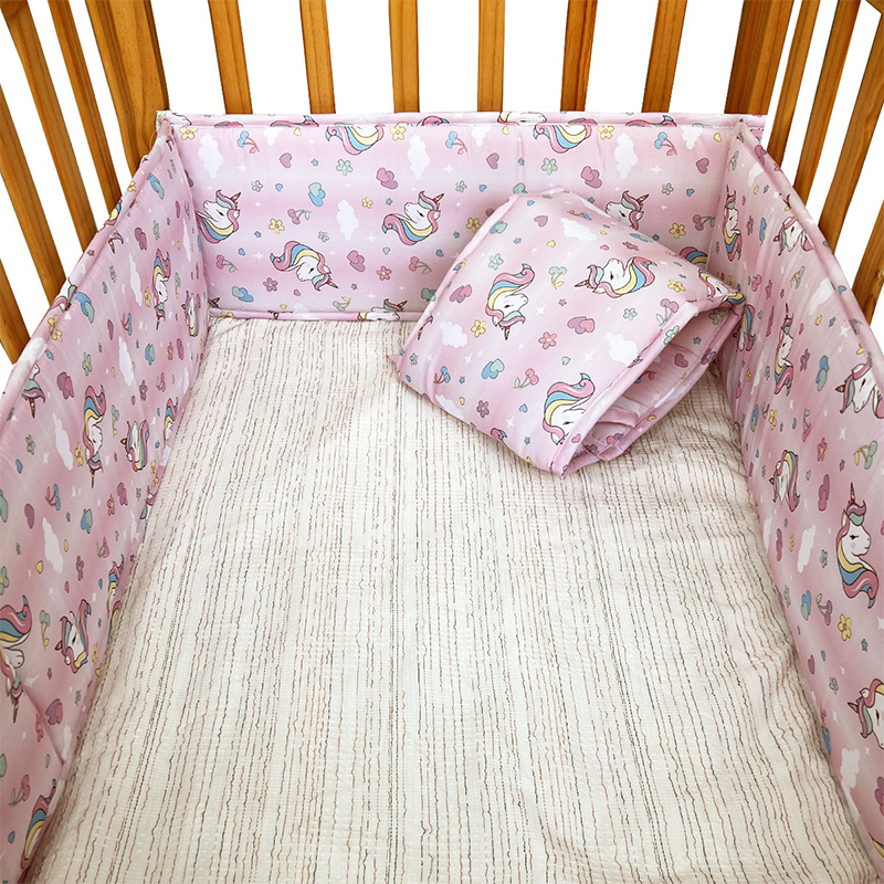 4 Pieces Set of Breathable Crib Liner for Baby Crib
