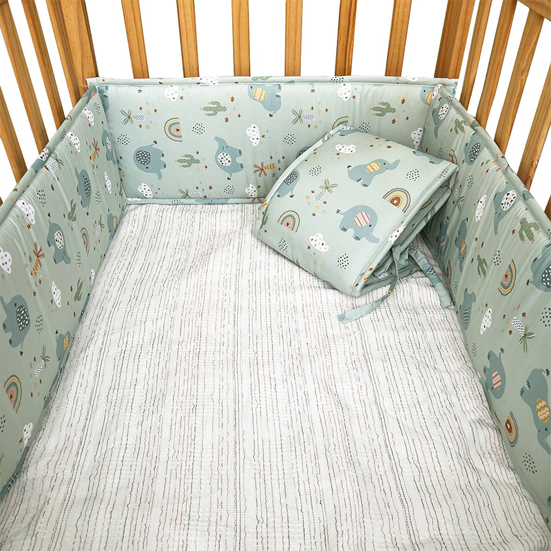 4 Pieces Set of Breathable Crib Liner for Baby Crib