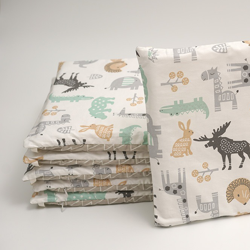 Baby Crib Around Cot Padding 6 Pieces 100% Cotton Set Soft Protective Cushions