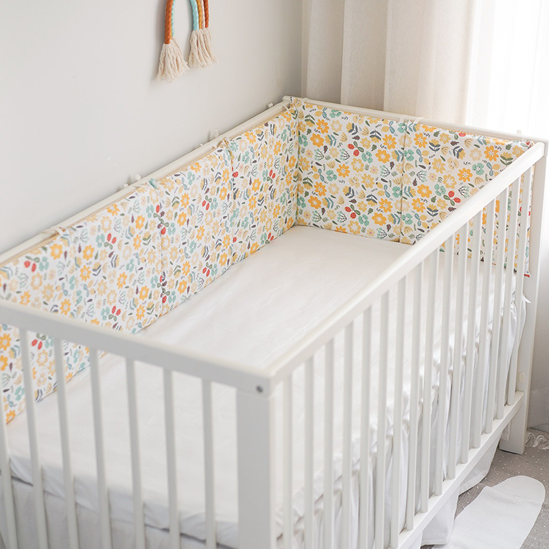 Baby Crib Around Cot Padding 6 Pieces 100% Cotton Set Soft Protective Cushions