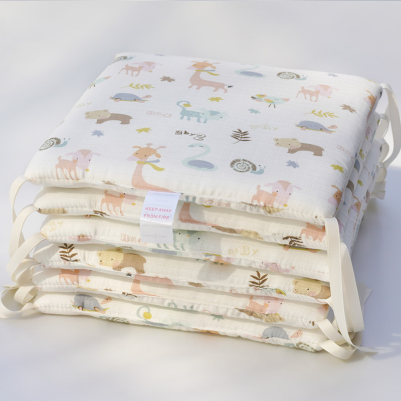 Baby Crib Around Cot Padding 6 Pieces 100% Cotton Set Soft Protective Cushions