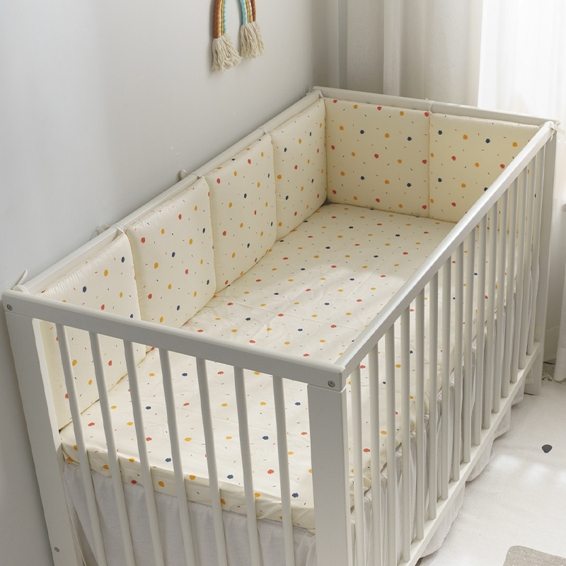 Baby Crib Around Cot Padding 6 Pieces 100% Cotton Set Soft Protective Cushions