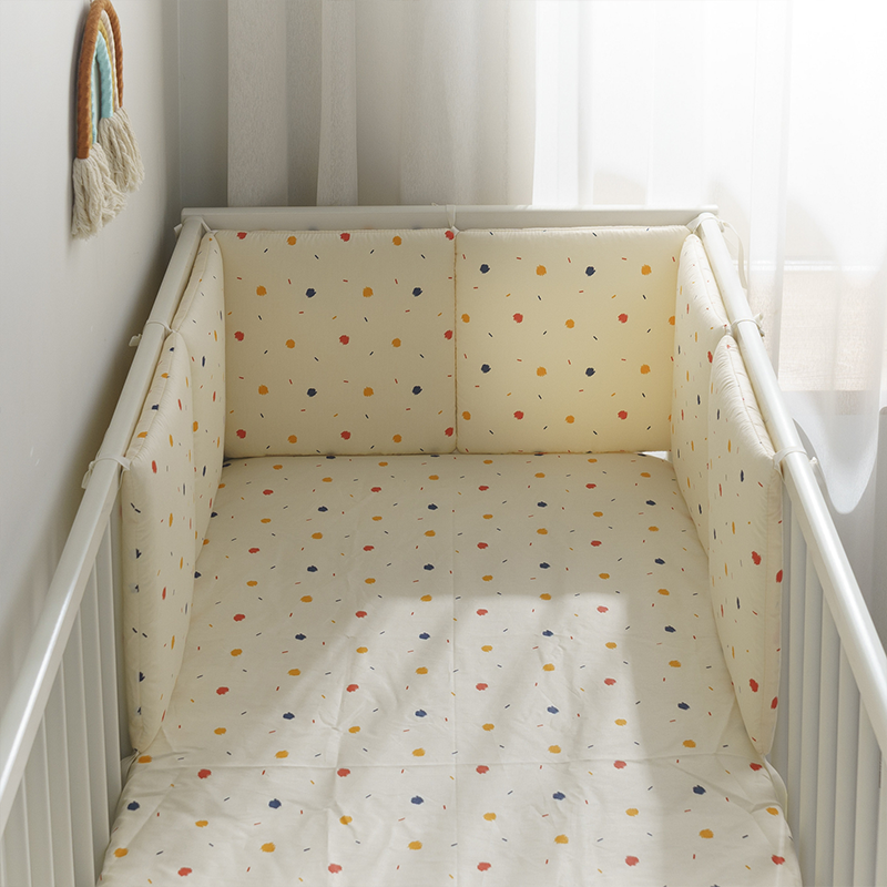 Baby Crib Around Cot Padding 6 Pieces 100% Cotton Set Soft Protective Cushions
