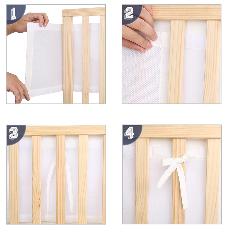 2 Pieces Set of Breathable Mesh Crib Liner for Baby Crib