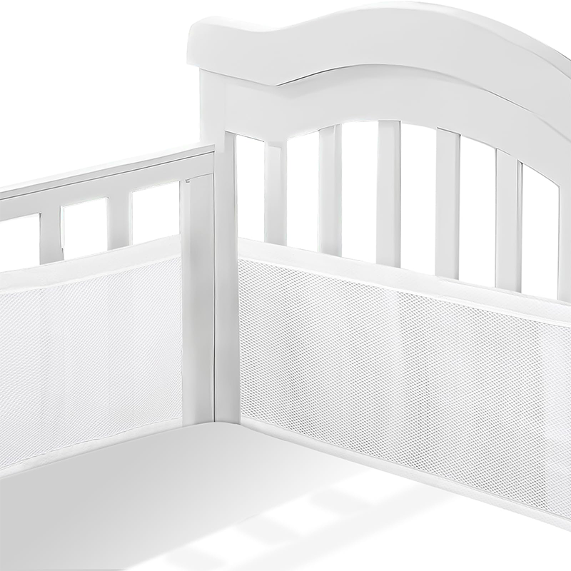 2 Pieces Set of Breathable Mesh Crib Liner for Baby Crib