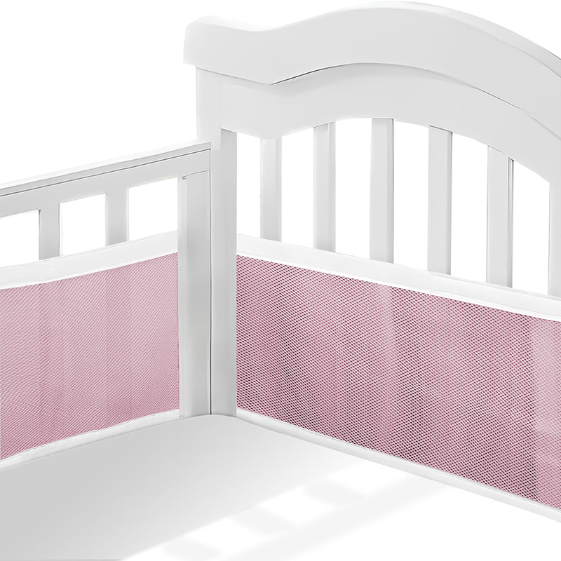 2 Pieces Set of Breathable Mesh Crib Liner for Baby Crib