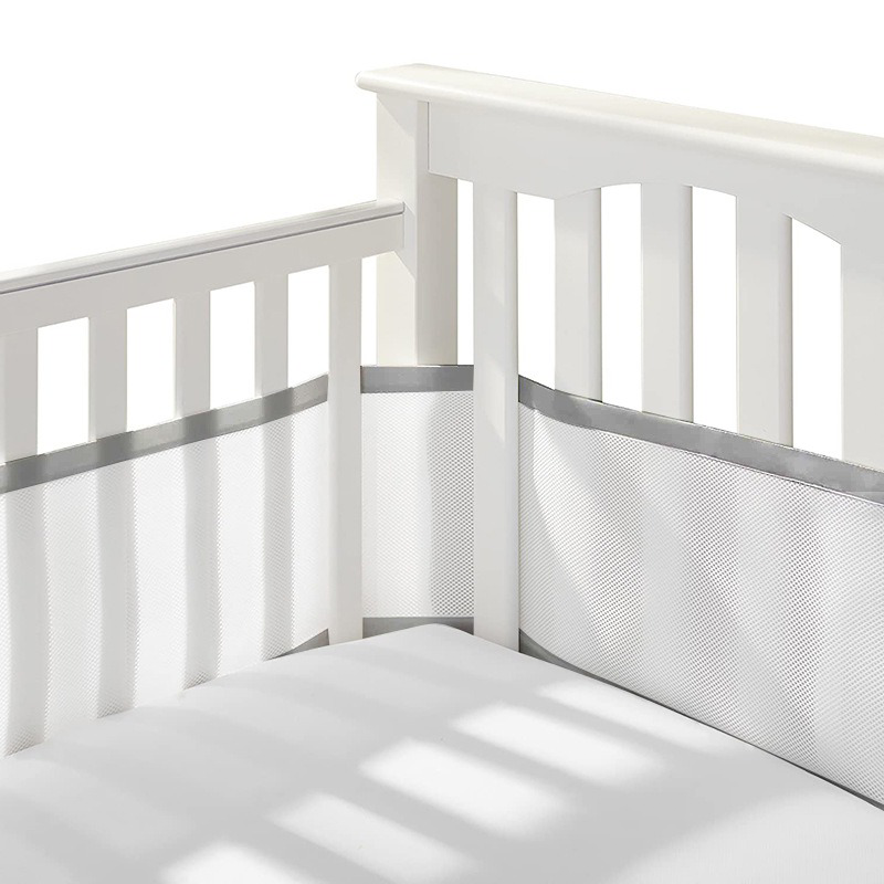 2 Pieces Set of Breathable Mesh Crib Liner for Baby Crib
