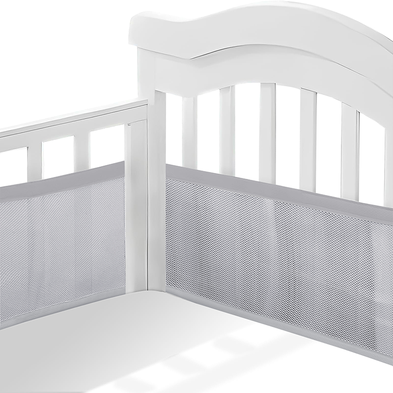 2 Pieces Set of Breathable Mesh Crib Liner for Baby Crib