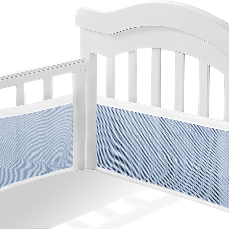 2 Pieces Set of Breathable Mesh Crib Liner for Baby Crib