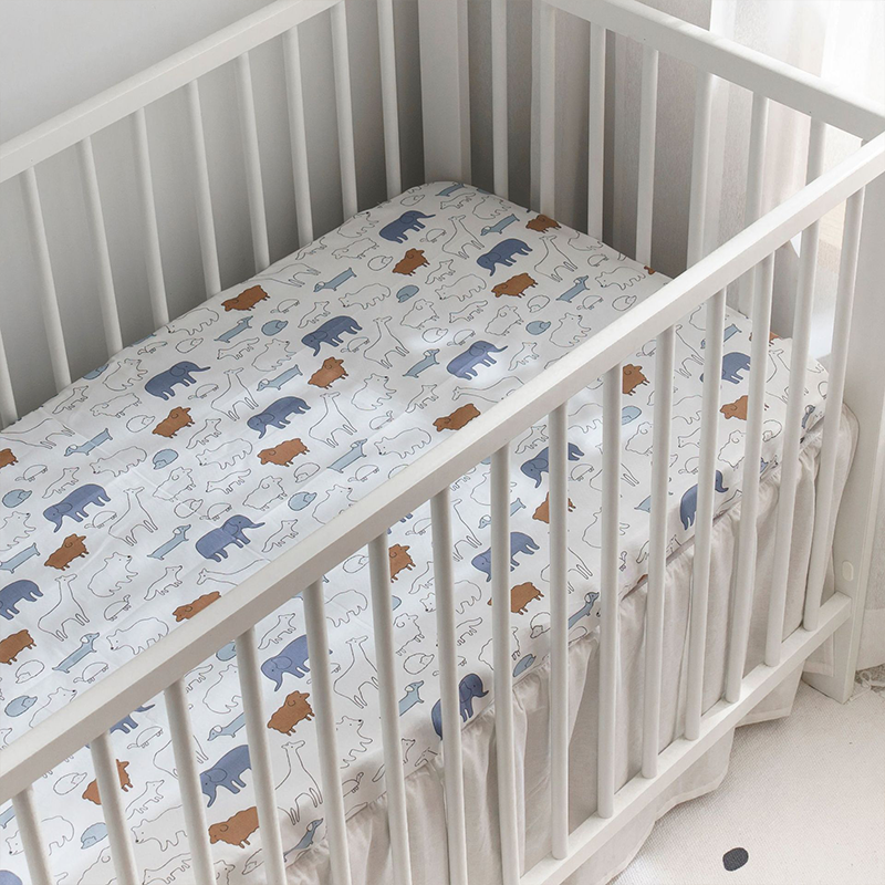 52x28" Tailored Handmade 100% Cotton Fitted Sheets for Crib Toddler Size Bed