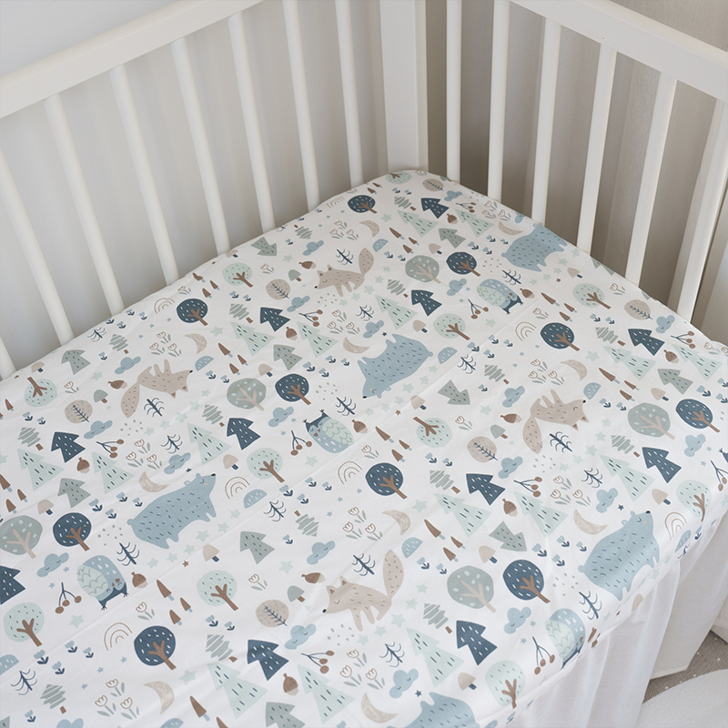 52x28" Tailored Handmade 100% Cotton Fitted Sheets for Crib Toddler Size Bed