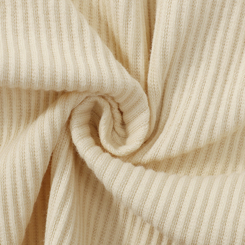 Cardigan nordique à manches longues et pantalon droit pour bébé et enfant, costumes 2 pièces de couleur unie