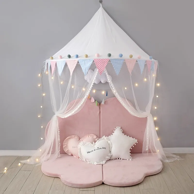 Hanging Half Canopy with Gauze Tent