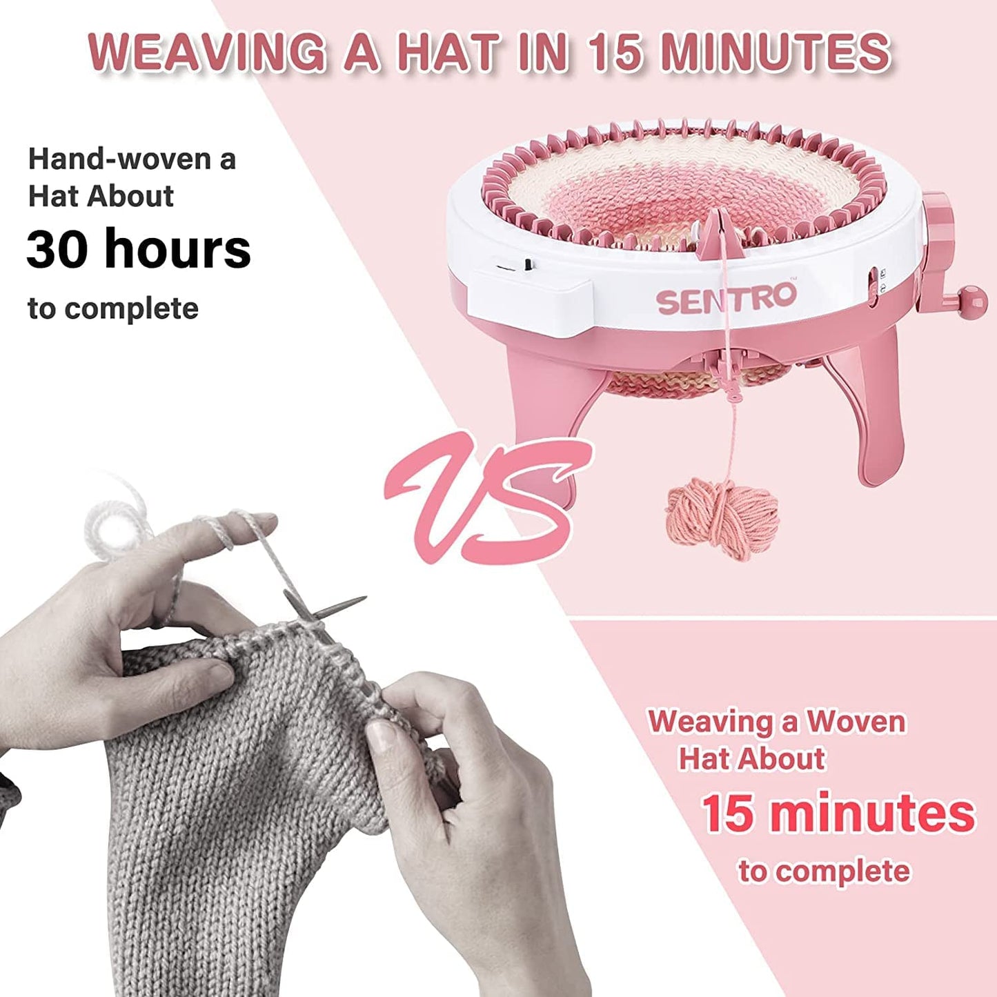48-needle DIY Knitting Machine with Yarns