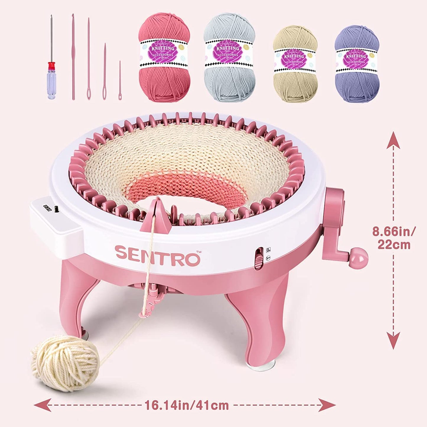 48-needle DIY Knitting Machine with Yarns