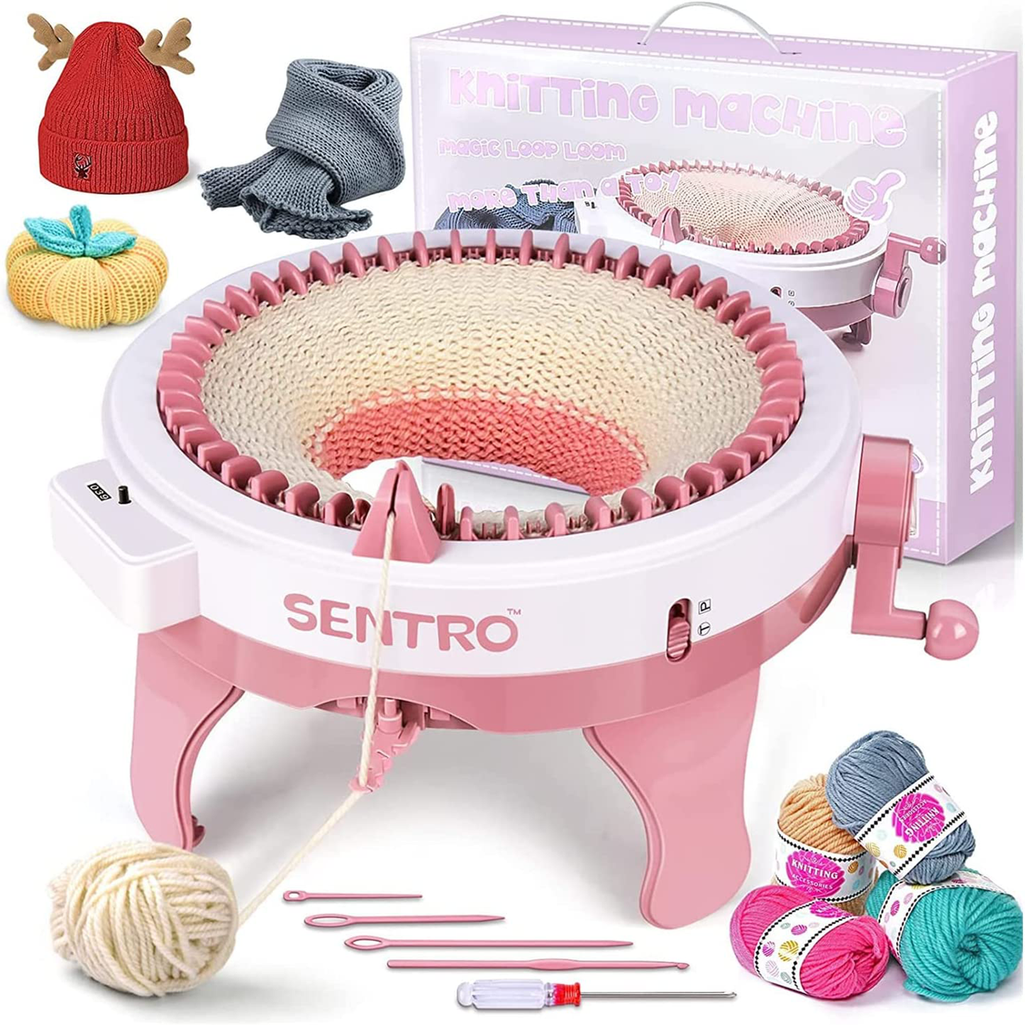 48-needle DIY Knitting Machine with Yarns