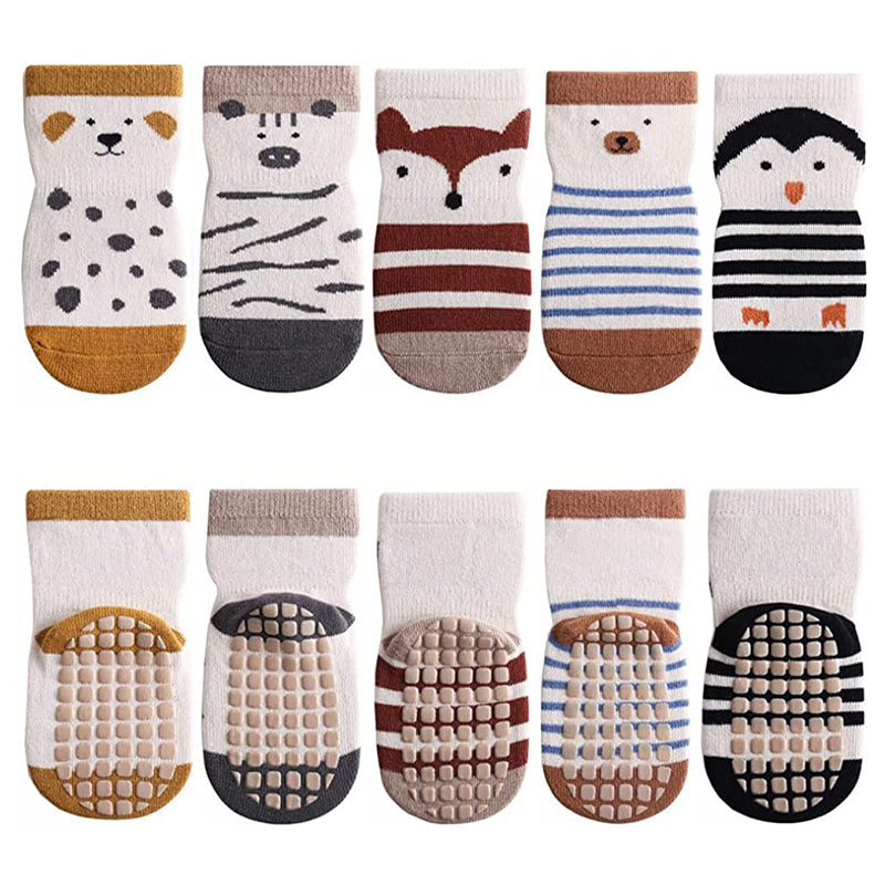 5 Pairs Non-Skid Ankle Socks