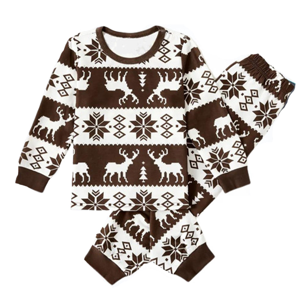 Christmas Family Elk Brown Pajamas Sets