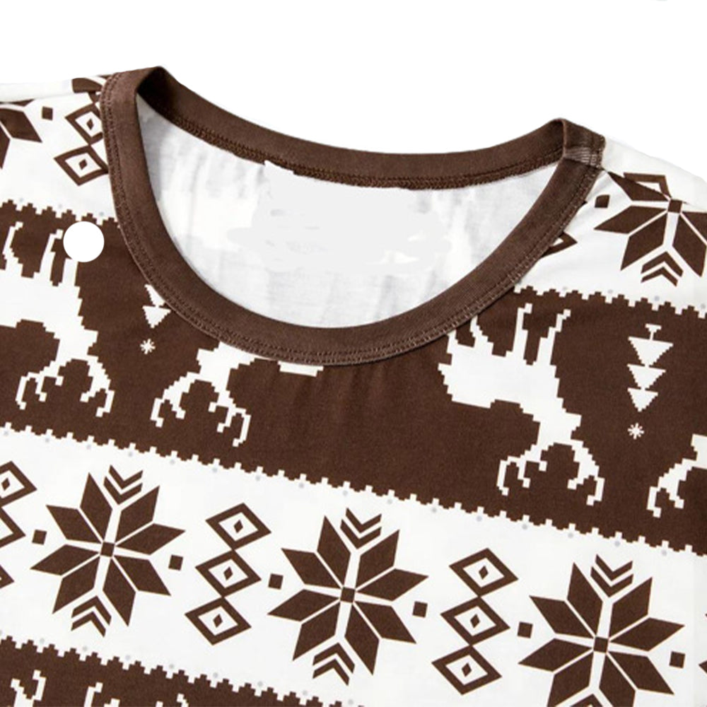 Christmas Family Elk Brown Pajamas Sets
