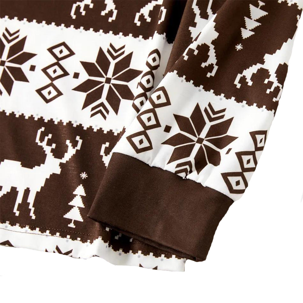 Christmas Family Elk Brown Pajamas Sets