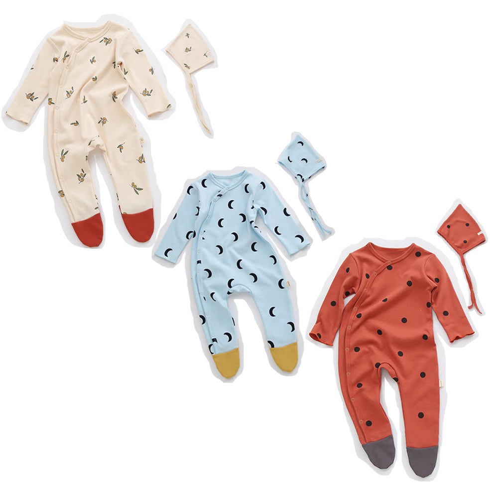 Long Sleeve Bodysuit Set with Hat