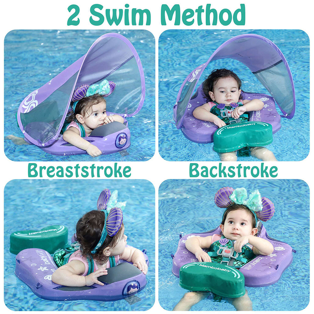 Mermaid 3~24 Months Swimming Float Swim Trainer with Canopy