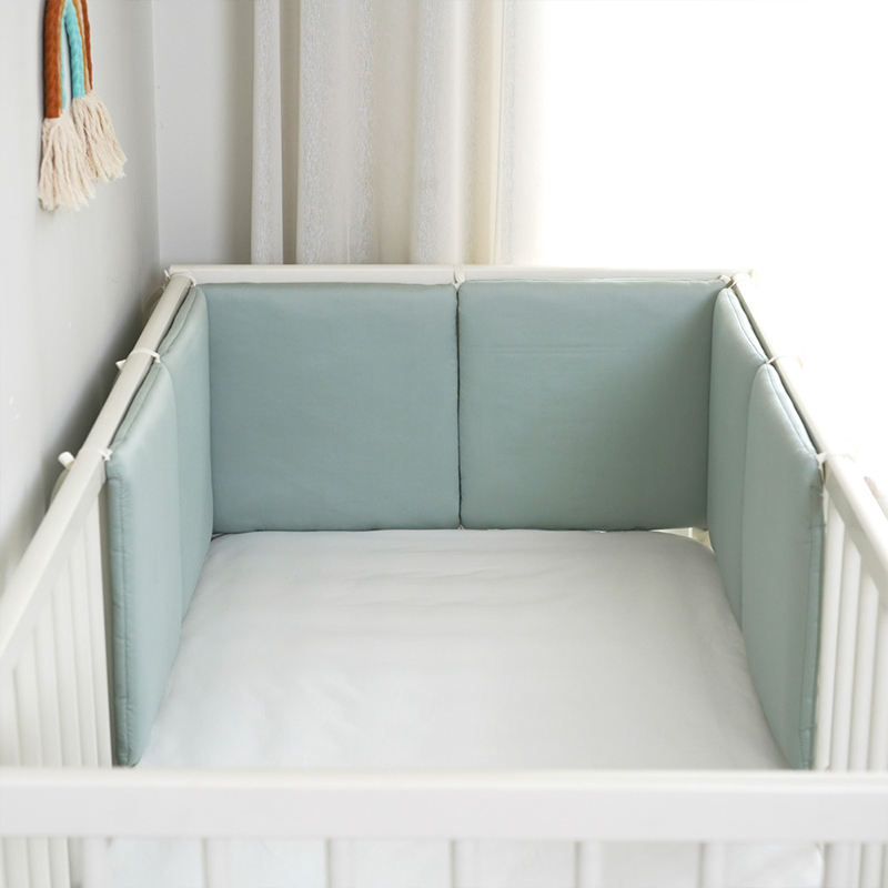 11.8 Inches 3D Cotton Fulfill 60-count Silk Satin Luxury Soft 3cm Thick with Ties For Crib - Green