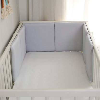 11.8 Inches 3D Cotton Fulfill 60-count Silk Satin Luxury Soft 3cm Thick with Ties For Crib - Grey