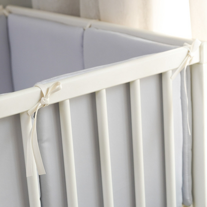 11.8 Inches 3D Cotton Fulfill 60-count Silk Satin Luxury Soft 3cm Thick with Ties For Crib - Grey