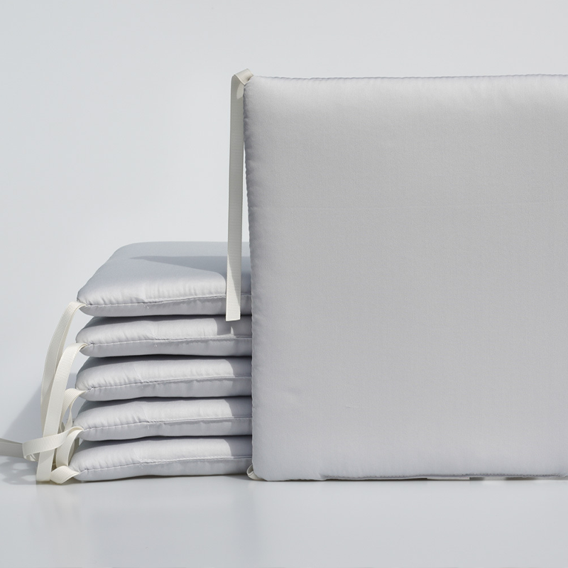 11.8 Inches 3D Cotton Fulfill 60-count Silk Satin Luxury Soft 3cm Thick with Ties For Crib - Grey